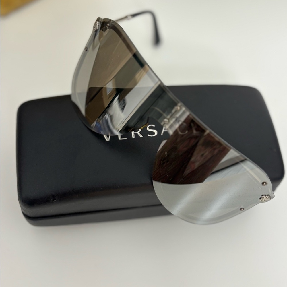 Versace Silver and Black Sunglasses